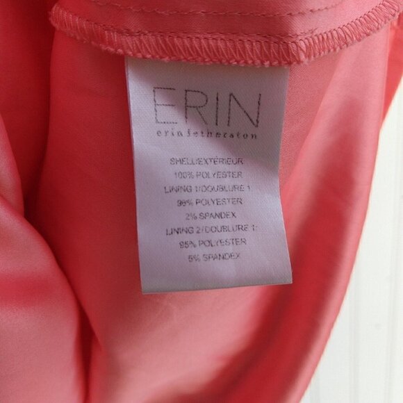 Erin by Erin Fetherston Pink Swiss Dot Dress Size 2 Fit & Flare Tie Neck Ruffle - Picture 9 of 10